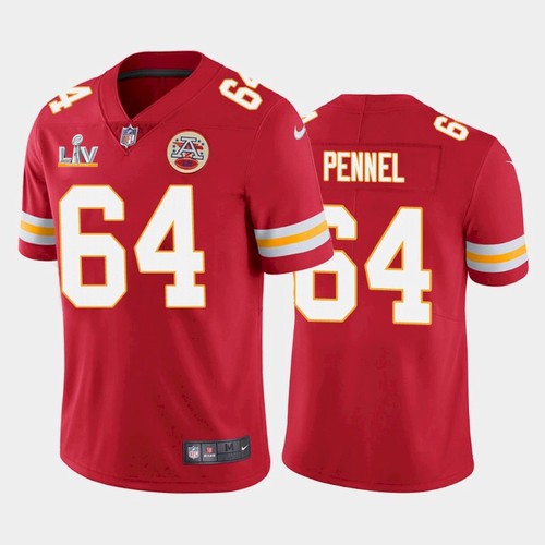 Men's Kansas City Chiefs #64 Mike Pennel Red 2021 Super Bowl LV Limited Stitched NFL Jersey